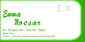 emma mocsar business card