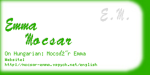 emma mocsar business card